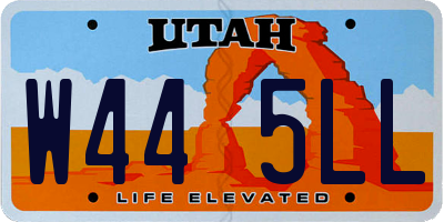 UT license plate W445LL