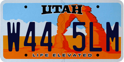 UT license plate W445LM