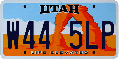UT license plate W445LP