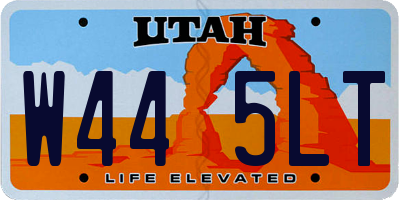 UT license plate W445LT
