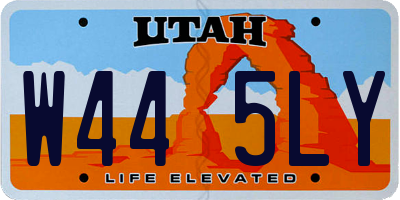 UT license plate W445LY