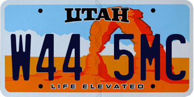 UT license plate W445MC