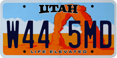 UT license plate W445MD