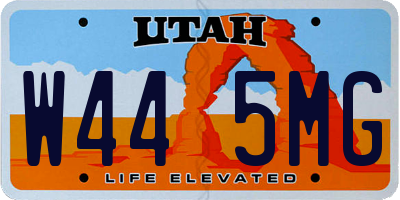 UT license plate W445MG