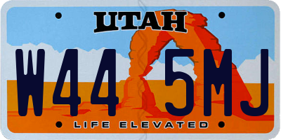 UT license plate W445MJ