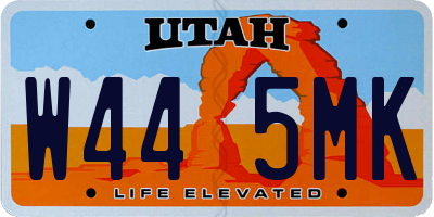 UT license plate W445MK