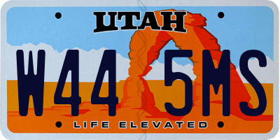UT license plate W445MS