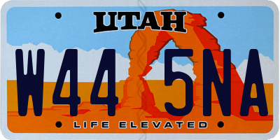 UT license plate W445NA