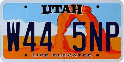 UT license plate W445NP