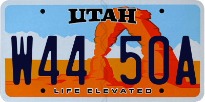 UT license plate W445OA