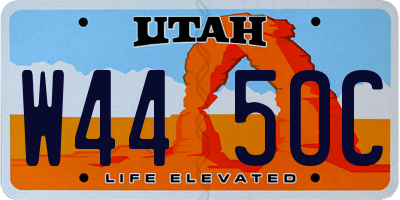 UT license plate W445OC