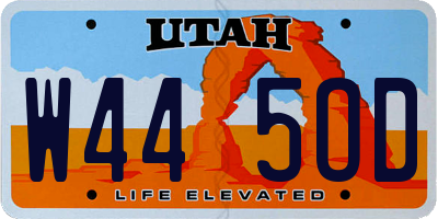 UT license plate W445OD