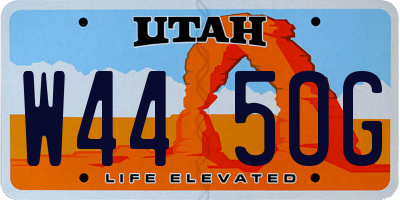 UT license plate W445OG