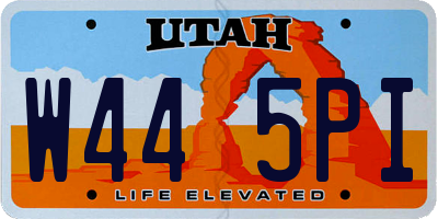 UT license plate W445PI