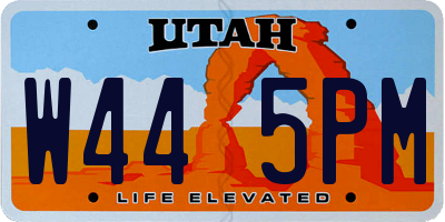 UT license plate W445PM
