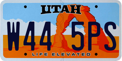 UT license plate W445PS