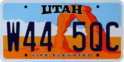 UT license plate W445QC