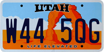 UT license plate W445QG
