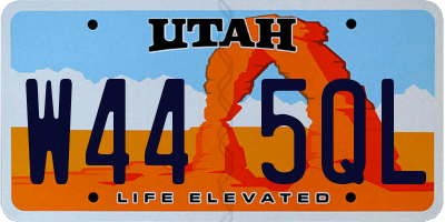 UT license plate W445QL