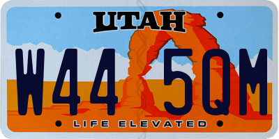UT license plate W445QM