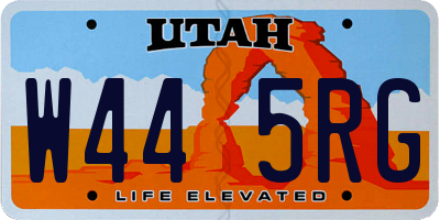 UT license plate W445RG