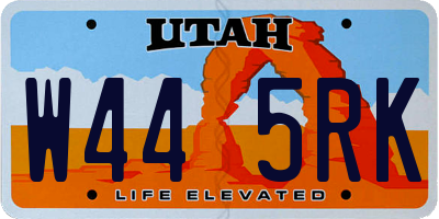 UT license plate W445RK