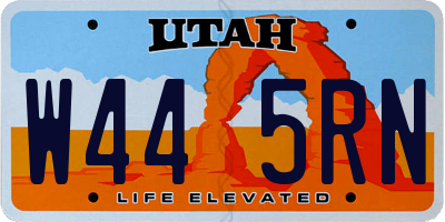 UT license plate W445RN