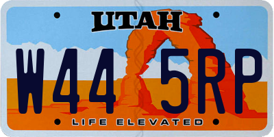 UT license plate W445RP