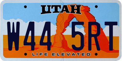 UT license plate W445RT