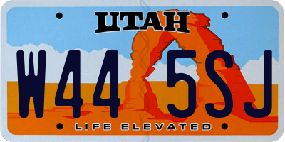 UT license plate W445SJ