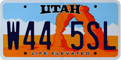 UT license plate W445SL