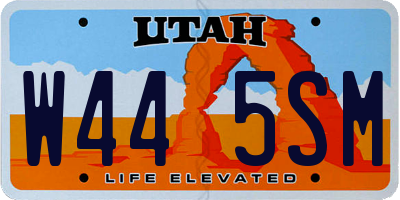 UT license plate W445SM