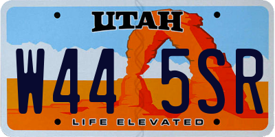 UT license plate W445SR