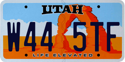 UT license plate W445TF
