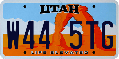 UT license plate W445TG