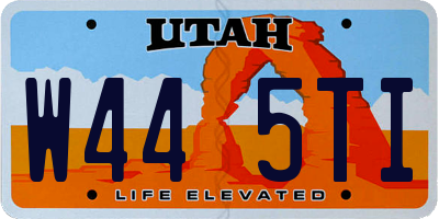 UT license plate W445TI
