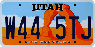 UT license plate W445TJ