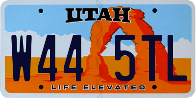 UT license plate W445TL