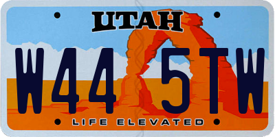 UT license plate W445TW