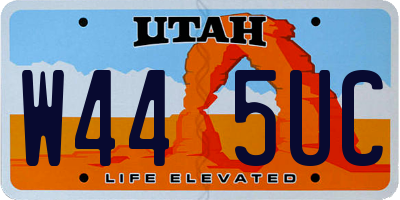UT license plate W445UC