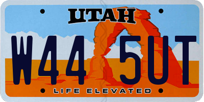 UT license plate W445UT