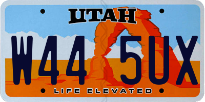UT license plate W445UX