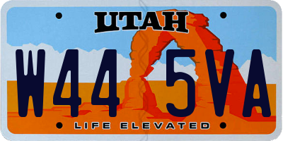 UT license plate W445VA