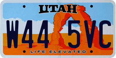 UT license plate W445VC