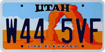 UT license plate W445VF