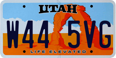 UT license plate W445VG