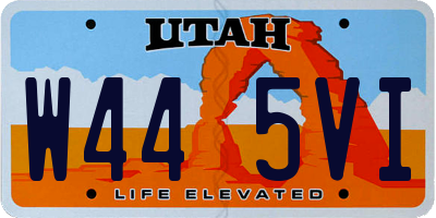 UT license plate W445VI