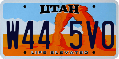 UT license plate W445VO