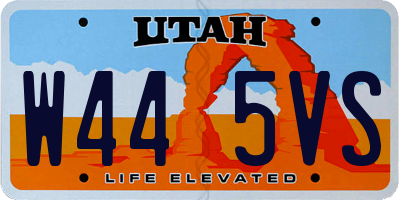 UT license plate W445VS