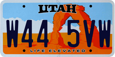 UT license plate W445VW